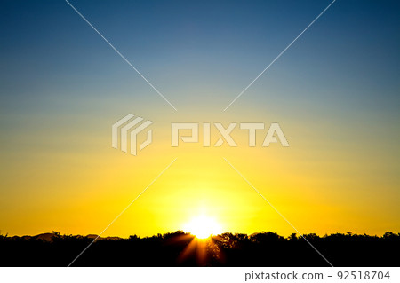 Summer orange sunrise (July, east, 105 mm) Summer orange sunrise (July, east, 105 mm) 92518704