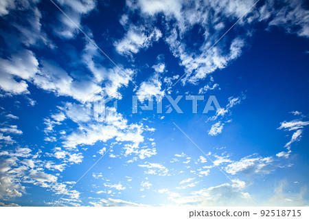 Blue sky and clouds after sunrise in summer (July, east, 16mm) 92518715