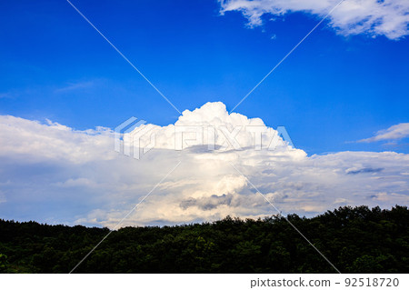 Summer evening blue sky and clouds (July, east, 35mm) 92518720