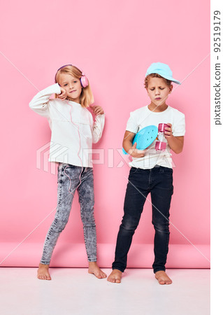 a boy in a cap and a girl Play more fun together lifestyle childhood a boy in a cap and a girl Play more fun together lifestyle childhood 92519179