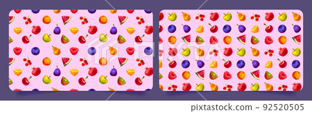 Banners template with pattern of fruit and berries Banners template with pattern of fruit and berries 92520505