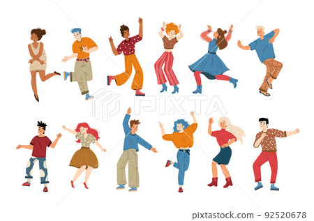 People listen music and dance, characters on party People listen music and dance, characters on party 92520678