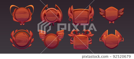 Game level or avatar frames, ui icons, buttons set Game level or avatar frames, ui icons, buttons set 92520679
