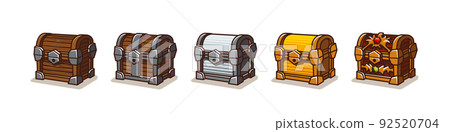 Treasure chests, trunks, boxes gui elements set 92520704