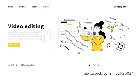 Video editing doodle landing, animation montage 92520824