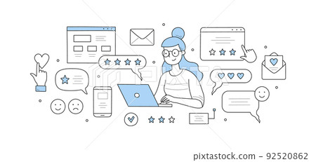 Customer review and rating vector doodle concept Customer review and rating vector doodle concept 92520862