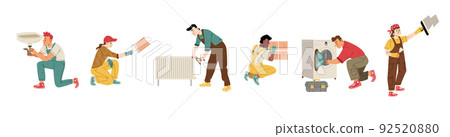 Repair workers, handyman service, labor characters Repair workers, handyman service, labor characters 92520880