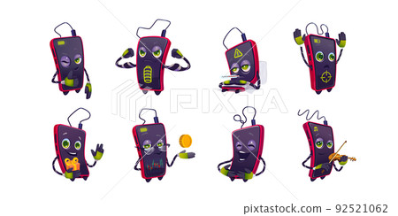 Cartoon mobile phone character cute smartphone set Cartoon mobile phone character cute smartphone set 92521062
