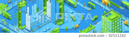 Isometric city infrastructure, spaceport building Isometric city infrastructure, spaceport building 92521282