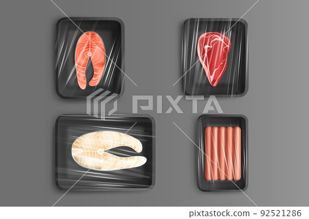 Food in plastic packages products for store retail 92521286