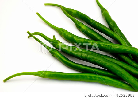 Green pepper on white background Green pepper on white background 92523995