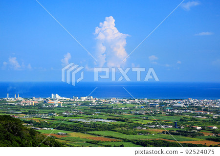 A bird's-eye view of the city as seen from Banna Park on Ishigaki Island, Okinawa A bird's-eye view of the city as seen from Banna Park on Ishigaki Island, Okinawa 92524075