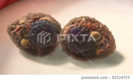3D illustration of a virus attack on an organism 3D illustration of a virus attack on an organism 92524755