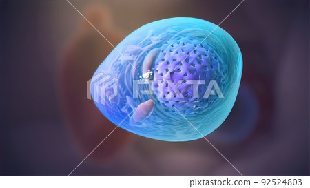 3D illustration of a virus attack on an organism 3D illustration of a virus attack on an organism 92524803