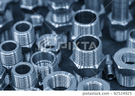 The pile of water pipe connector with the light blue scene. The pile of water pipe connector with the light blue scene. 92524925