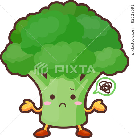 Illustration of a cute broccoli character 92525091