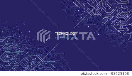 Circuit electrical Technology on blue background. 92525108