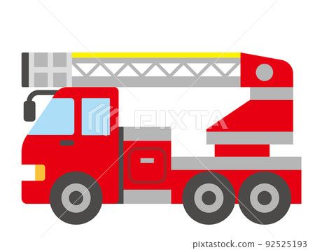 Illustration of a cute fire engine C 92525193