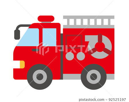 Illustration of a cute fire engine A 92525197