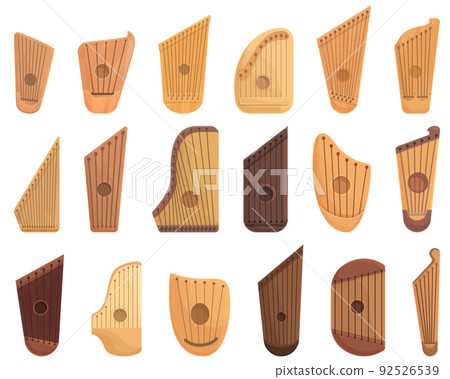Kantele icons set cartoon vector. Music acoustic. Chord equipment 92526539