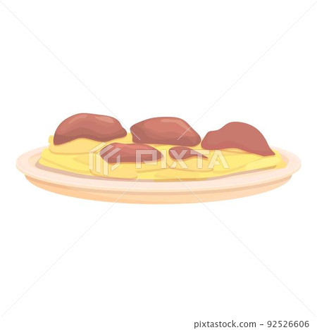 Pasta meat food icon cartoon vector. Portugal meal. Pastel dish Pasta meat food icon cartoon vector. Portugal meal. Pastel dish 92526606