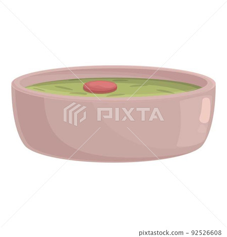 Green soup icon cartoon vector. Tart food. Dish pastel 92526608
