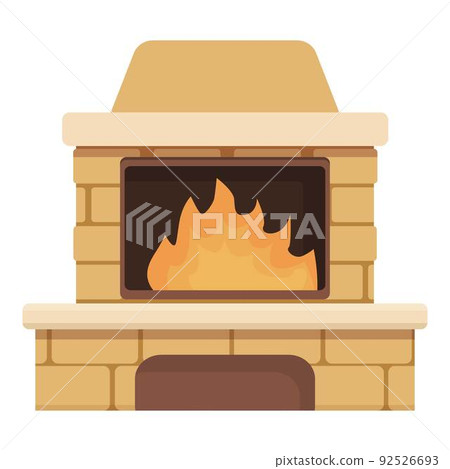 Fireplace icon cartoon vector. Burning fire. Stove wood 92526693