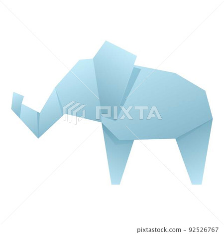 Origami elephant icon cartoon vector. Paper animal. Art geometrical Origami elephant icon cartoon vector. Paper animal. Art geometrical 92526767