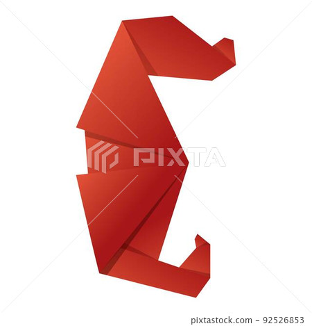 Origami sea horse icon cartoon vector. Paper animal. Art geometric 92526853