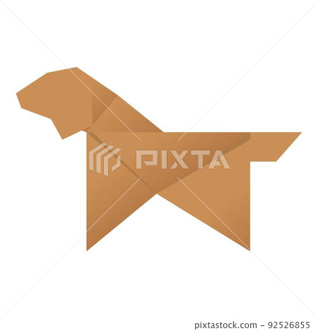 Origami dog icon cartoon vector. Animal paper. Art bird 92526855