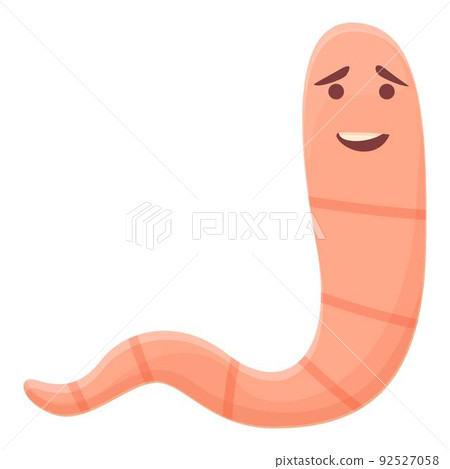 Cute worm icon cartoon vector. Soil compost. Red mascot 92527058