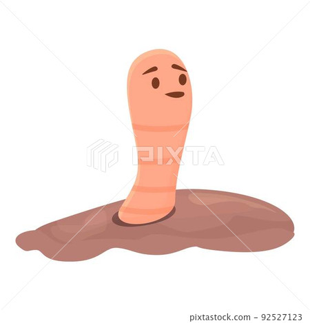 Soil worm icon cartoon vector. Cute compost. Pink character 92527123