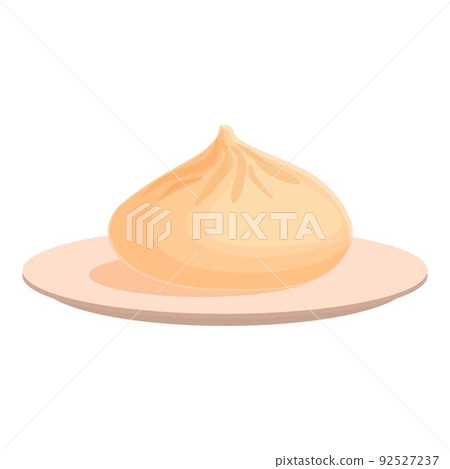 Baozi bun icon cartoon vector. Bao dumpling. Steamed dimsum 92527237