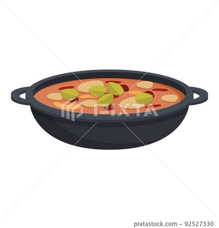 Culinary soup icon cartoon vector. Brazilian food. Baked meat 92527330