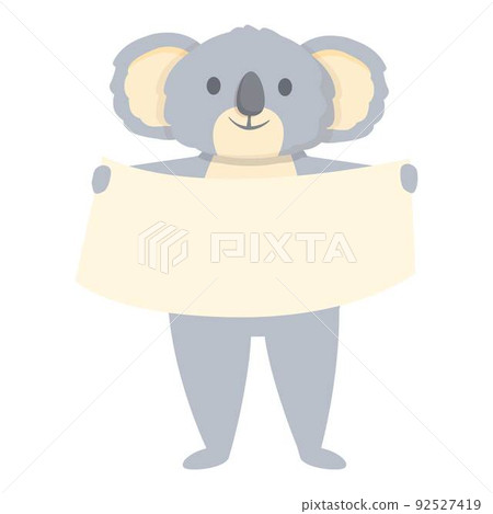 Koala with banner icon cartoon vector. Bear animal. Child tree Koala with banner icon cartoon vector. Bear animal. Child tree 92527419