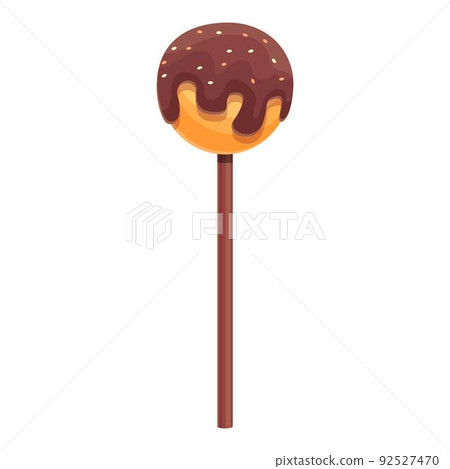 Chocolate cake pop icon cartoon vector. Candy stick. Star heart 92527470