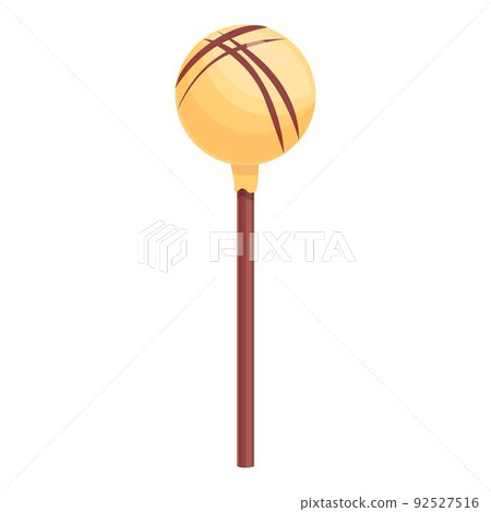 Striped cake pop icon cartoon vector. Candy chocolate. Sweet stick 92527516