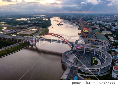 Hoang Van Thu bridge in Hai Phong, Vietnam. 92527555