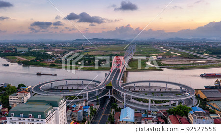 Hoang Van Thu bridge in Hai Phong, Vietnam. 92527558
