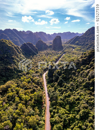 Rain forest in Cat Ba island from aerial view 92527559