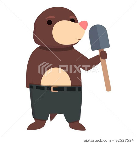 Mole take shovel icon cartoon vector. Cute animal. Happy ground Mole take shovel icon cartoon vector. Cute animal. Happy ground 92527584