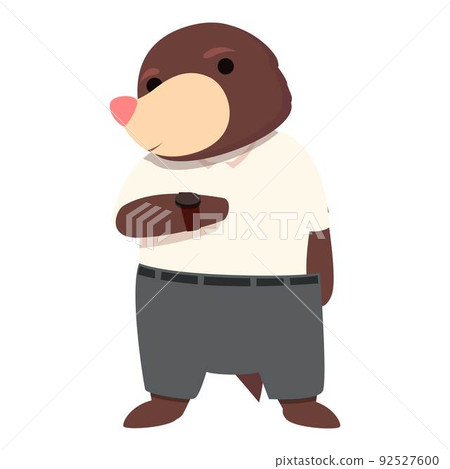 Mole teacher icon cartoon vector. Funny animal. Happy ground 92527600