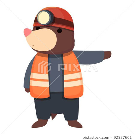 Mole road worker icon cartoon vector. Cute animal. Happy ground 92527601