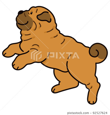 沙皮狗與主線跳躍的簡單可愛插圖 92527624