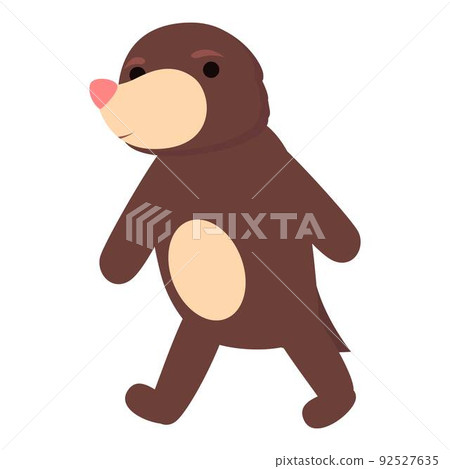 Walking mole icon cartoon vector. Funny animal. Miner zoo 92527635