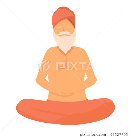 Indian guru icon cartoon vector. Yogi man. Person saint Indian guru icon cartoon vector. Yogi man. Person saint 92527795