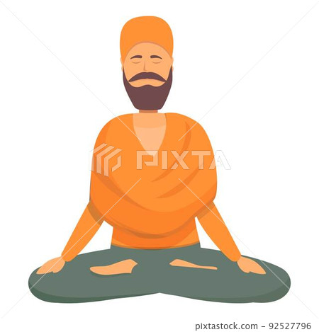 Guru concentration icon cartoon vector. Indian man. Calm people Guru concentration icon cartoon vector. Indian man. Calm people 92527796