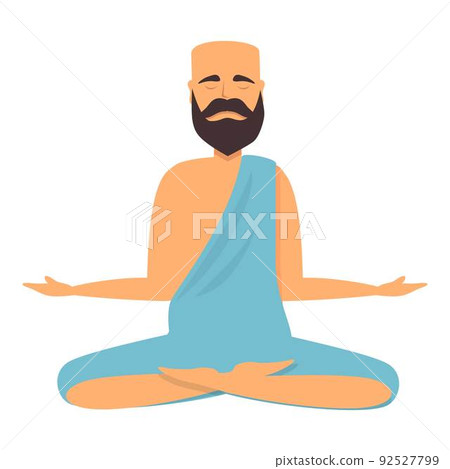 Monk icon cartoon vector. Indian man. Saint guy Monk icon cartoon vector. Indian man. Saint guy 92527799