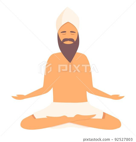 Guru icon cartoon vector. Indian man. Calm people 92527803