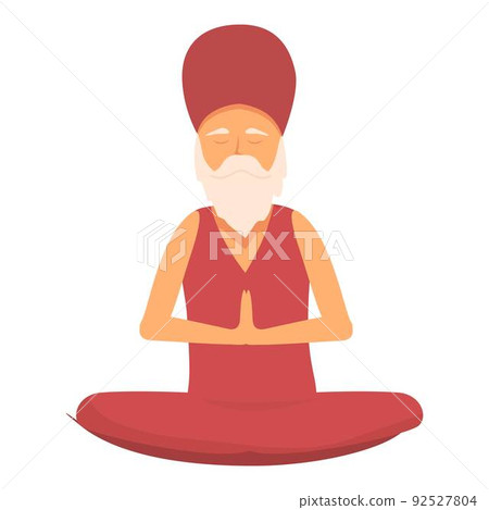 Indian technique icon cartoon vector. Yoga man. Guru person Indian technique icon cartoon vector. Yoga man. Guru person 92527804